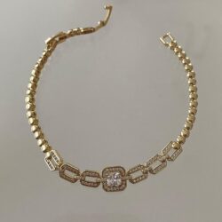 Boncuk Zincirli Baget Taşlı Bileklik