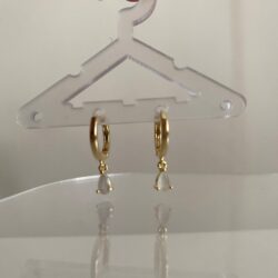 Damla Taşlı Mini Halka Bebek Küpesi