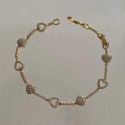 Taşlı Kalp Figürlü Hena Kadın Bileklik