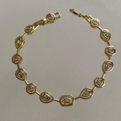 Geometrik Çerçeveli Taşlı Berry Bileklik