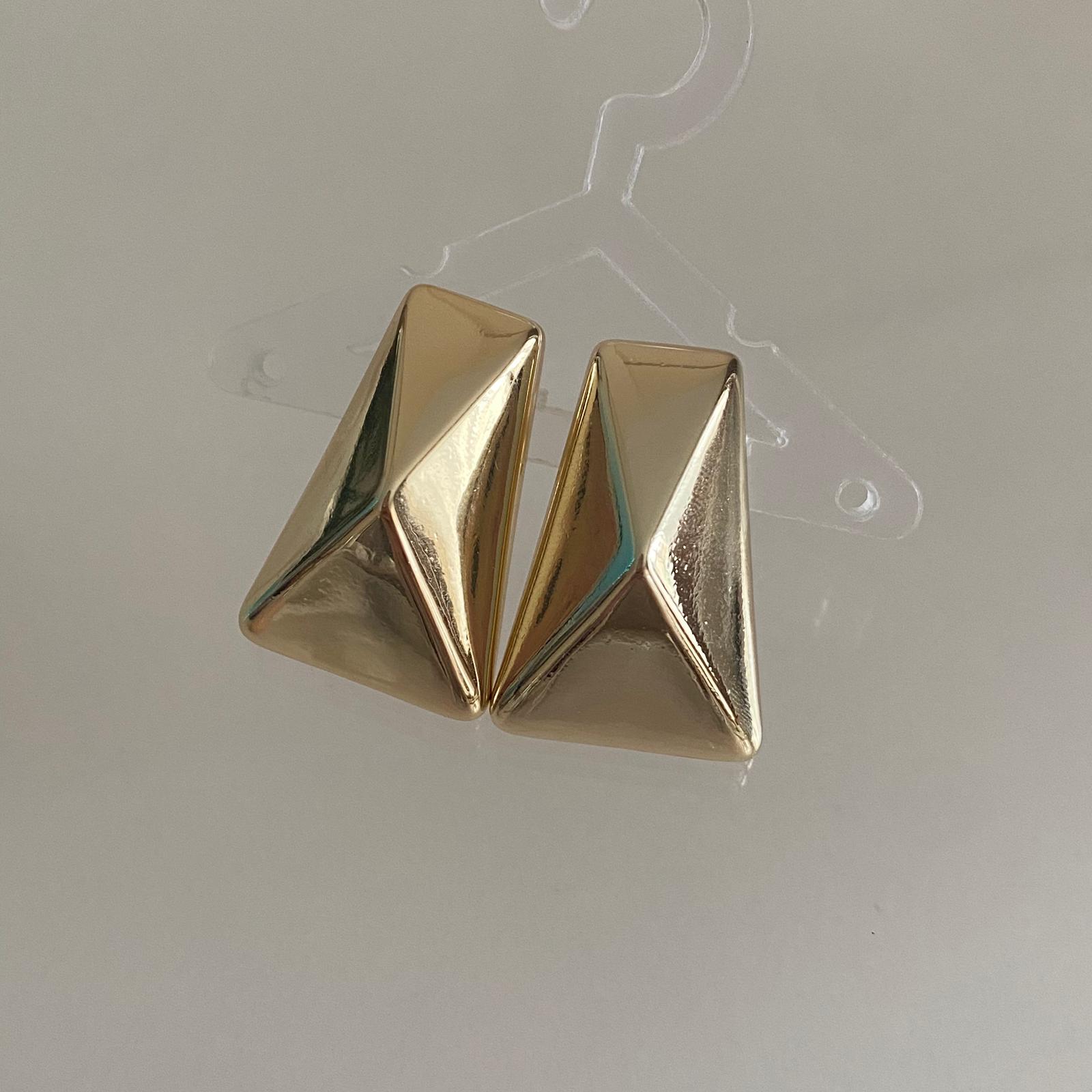 Geometrik Blok Formlu Büyük Küpe - Görsel 2