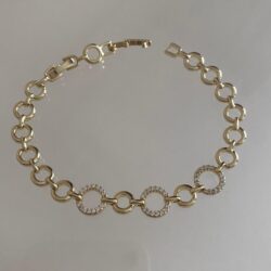 Taşlı Halkalı Yuvarlak Zincir Bileklik