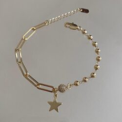 Yıldız Charm’lı Boncuk ve Zincir Detaylı Bileklik