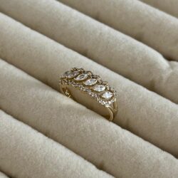 Sıralı Damla Taşlı Yüzük