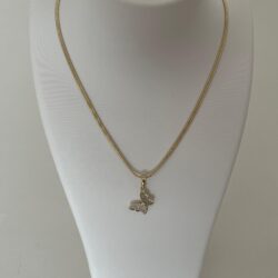 Minimal Taşlı Kelebek Pendant Kolye