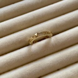 Geometrik Formlu Vidalı Kare Yüzük