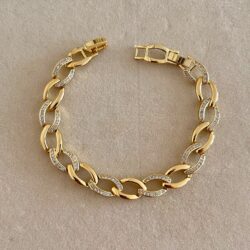 Calista Oval Zincir Gold Bileklik