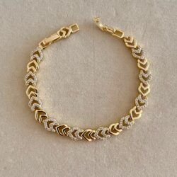Virelia V Desenli Gold Bileklik