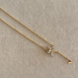 Amorette Kelebek Detaylı Gold Kolye