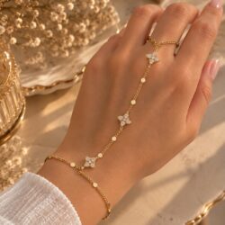 Livia Taşlı Gold Şahmeran - Roselora 14K Gold Kaplama Xuping Bileklik