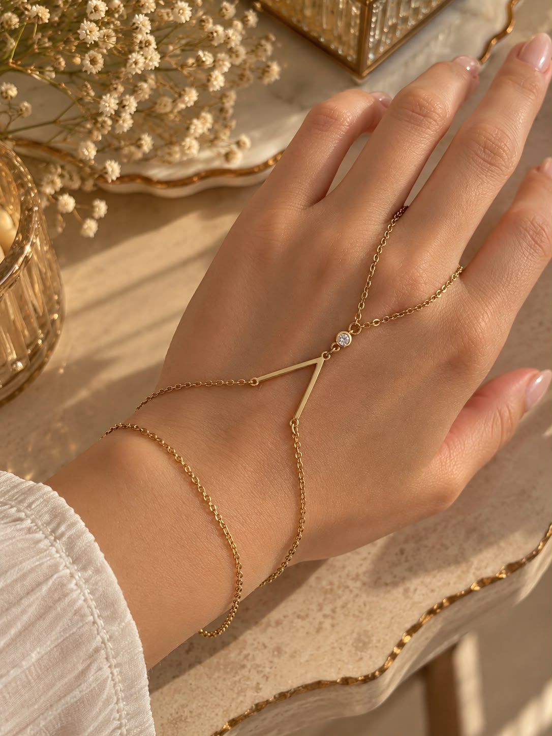 Luna Gold Şahmeran Bileklik - Roselora 14K Gold Kaplama Xuping Bileklik