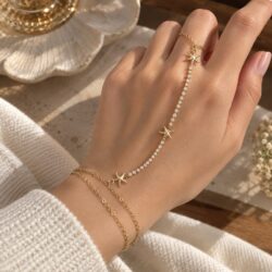 Safir Işıltılı Deniz Yıldızı Şahmeran - Roselora 14K Gold Kaplama Xuping Bileklik